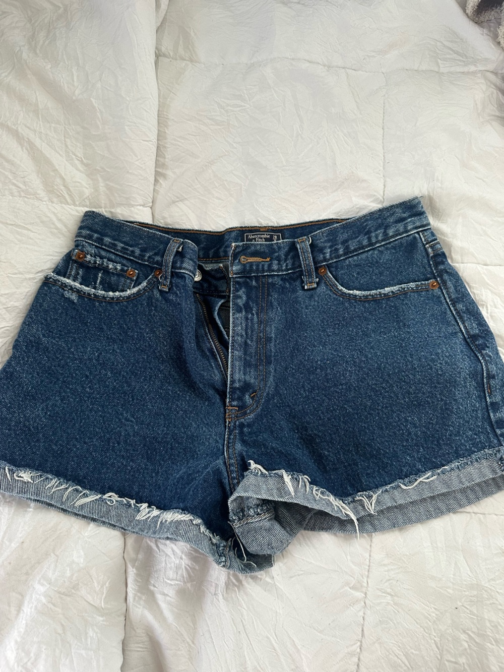 Abercrombie & Fitch Dark Blue Denim Cutoff Shorts